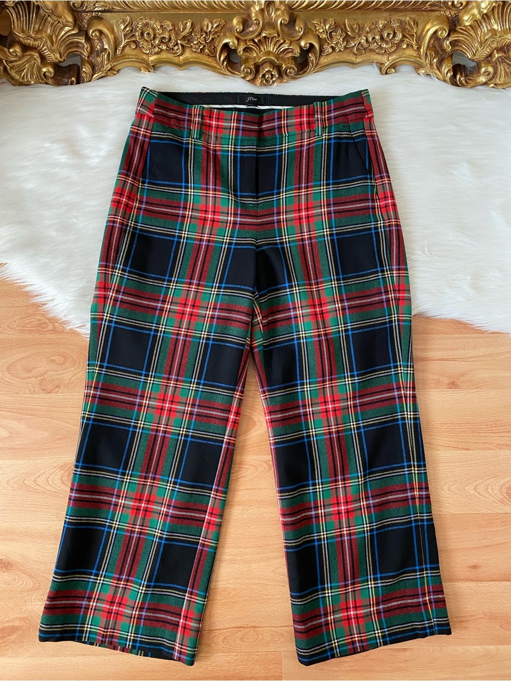 J .Crew Tartan Plaid Wool Blend Cropped Trouser Pants